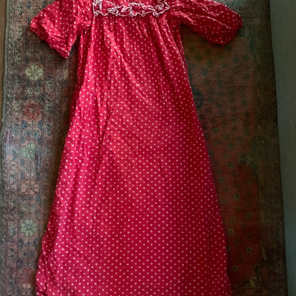 Vintage muumuu Red Polka Dot Maxi Dress - Picture 1 of 2